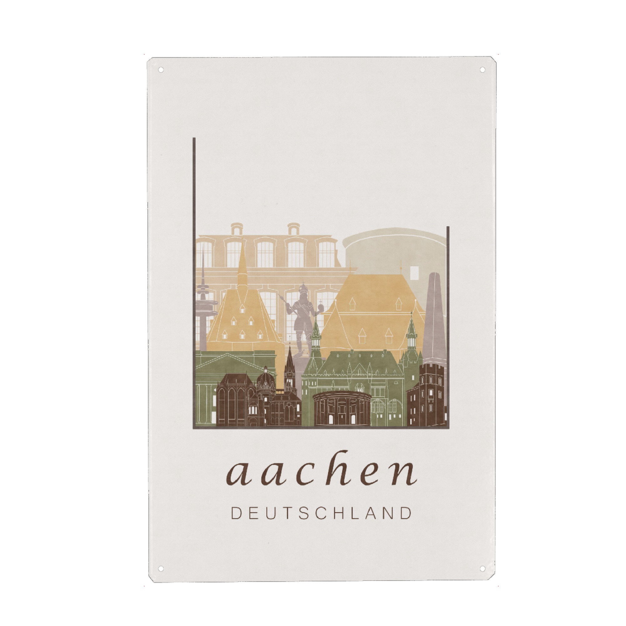 Metall Poster "Aachen skyline rustic" artboxONE - Städte,Architektur