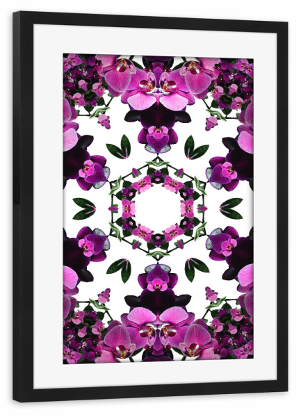 Poster mit Rahmen schwarz "Sommer-Kaleidoskop" artboxONE - Natur,Floral,Geometrie,Fashion