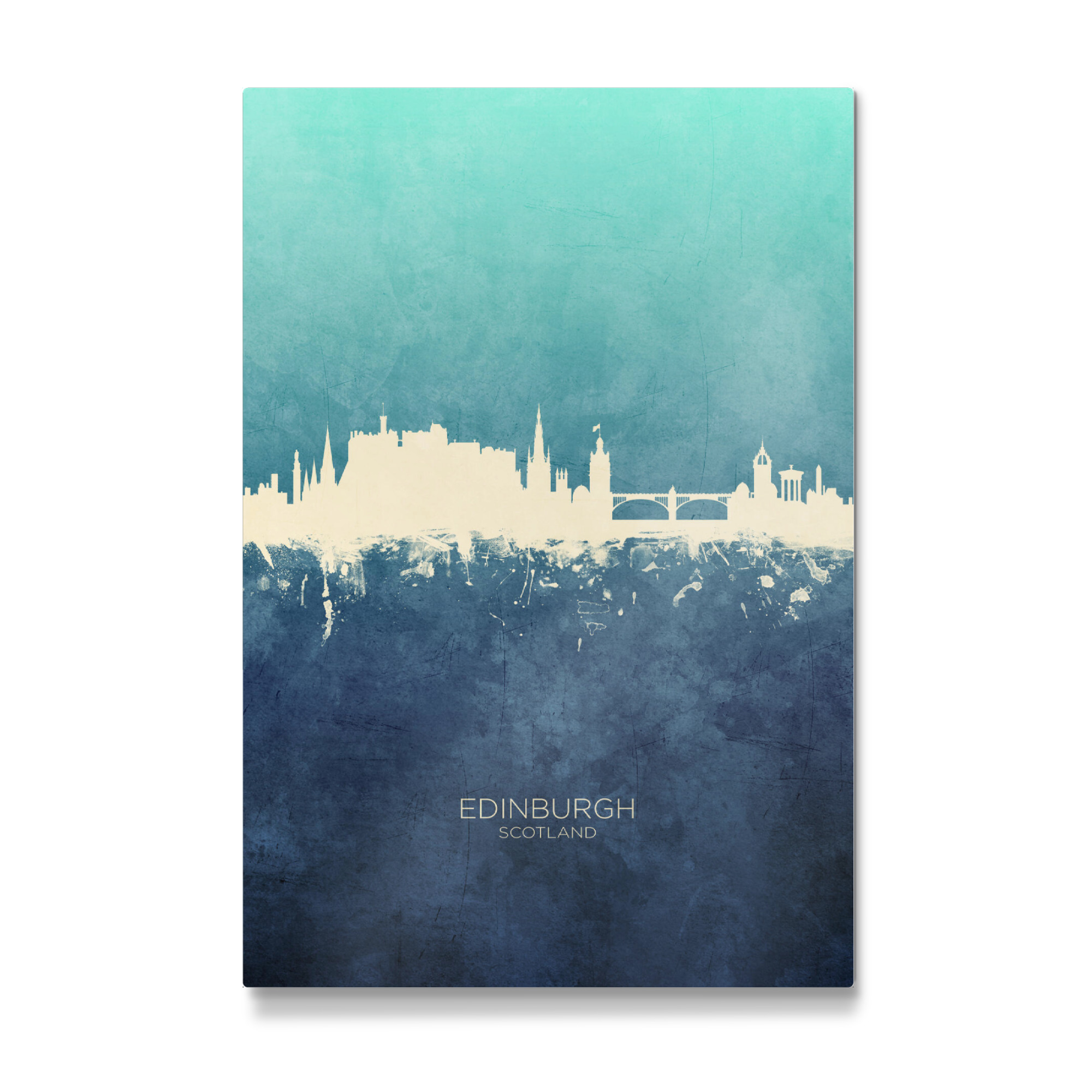 Galerie-Print "Edinburgh Skyline NavyCyan" 30x20 cm artboxONE
