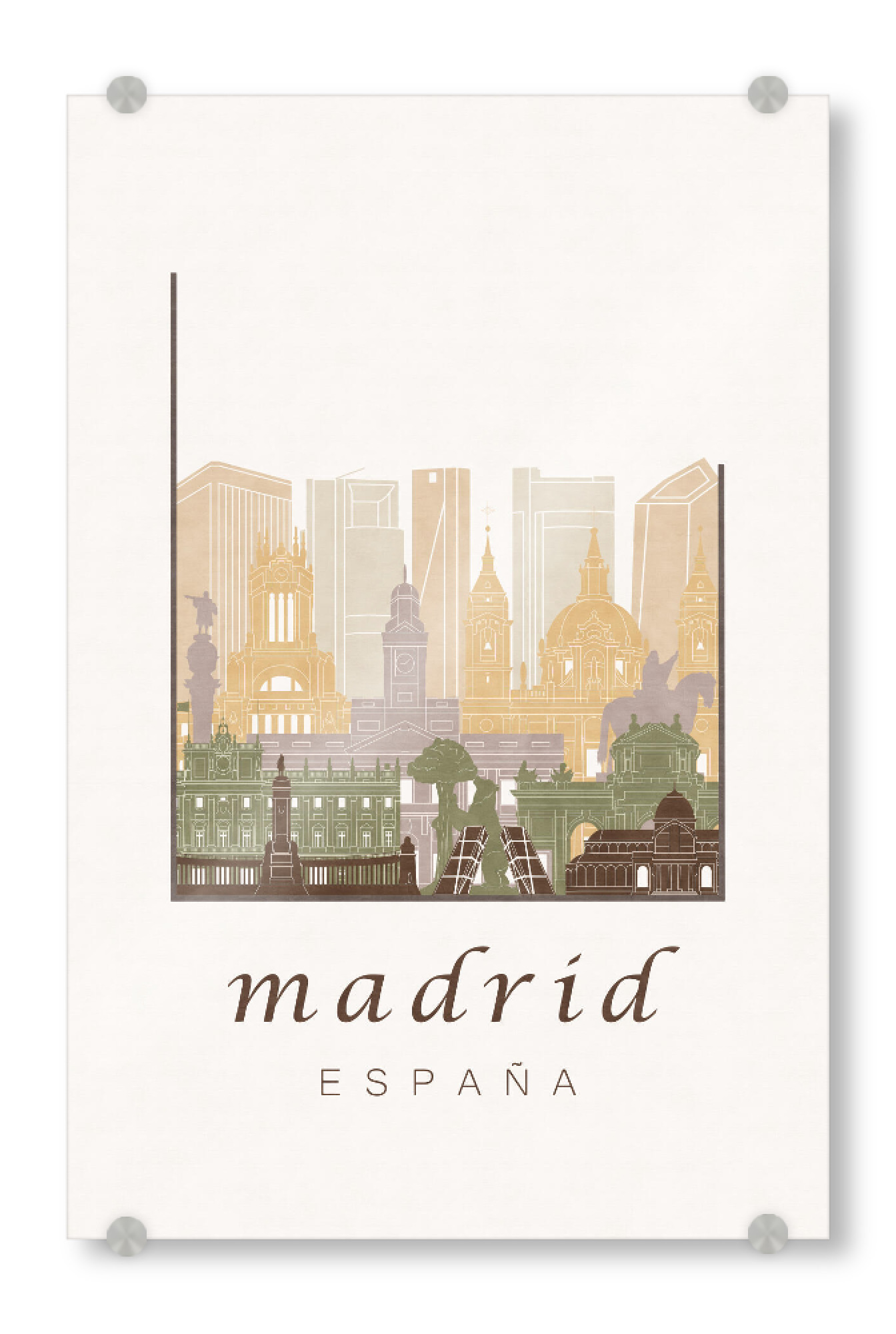 Acrylglasbild "Madrid skyline rustic" artboxONE - Städte,Architektur