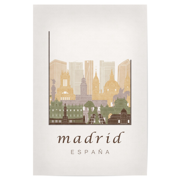 Poster "Madrid skyline rustic" artboxONE - Städte,Architektur