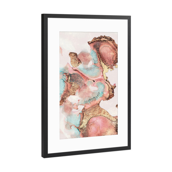 Poster mit Rahmen Schwarz (Metallic) "Pretty Ink" artboxONE - Abstrakt