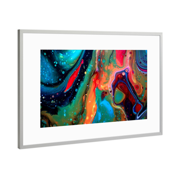 Poster mit Rahmen Silber "GALAXY VIEW" artboxONE - Abstrakt,Galaxy