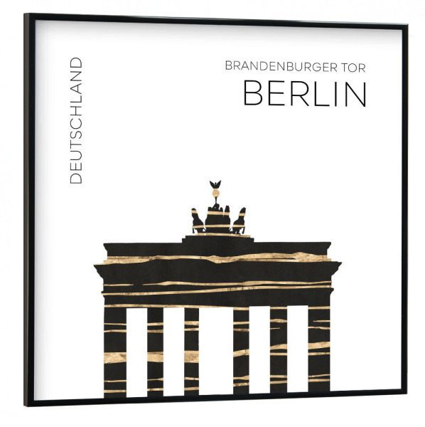 Poster mit schwarzem Rahmen 30x30 cm "Urban Art BERLIN Brandenburger Tor" artboxONE - Städte,Städte / Berlin