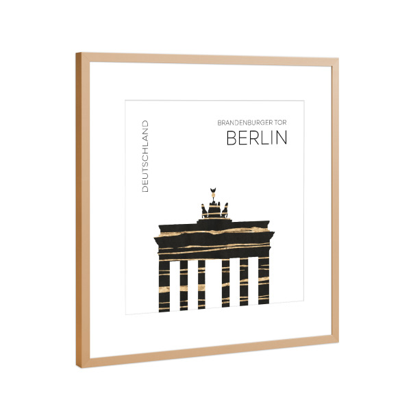 Poster mit Rahmen Kupfer "Urban Art BERLIN Brandenburger Tor" artboxONE - Städte,Städte / Berlin