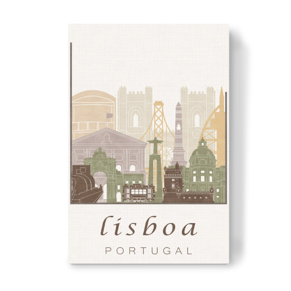 Leinwandbild "Lisbon skyline rustic" artboxONE - Städte,Architektur