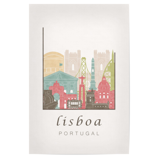 Poster "Lisbon skyline pastel" artboxONE - Städte,Architektur