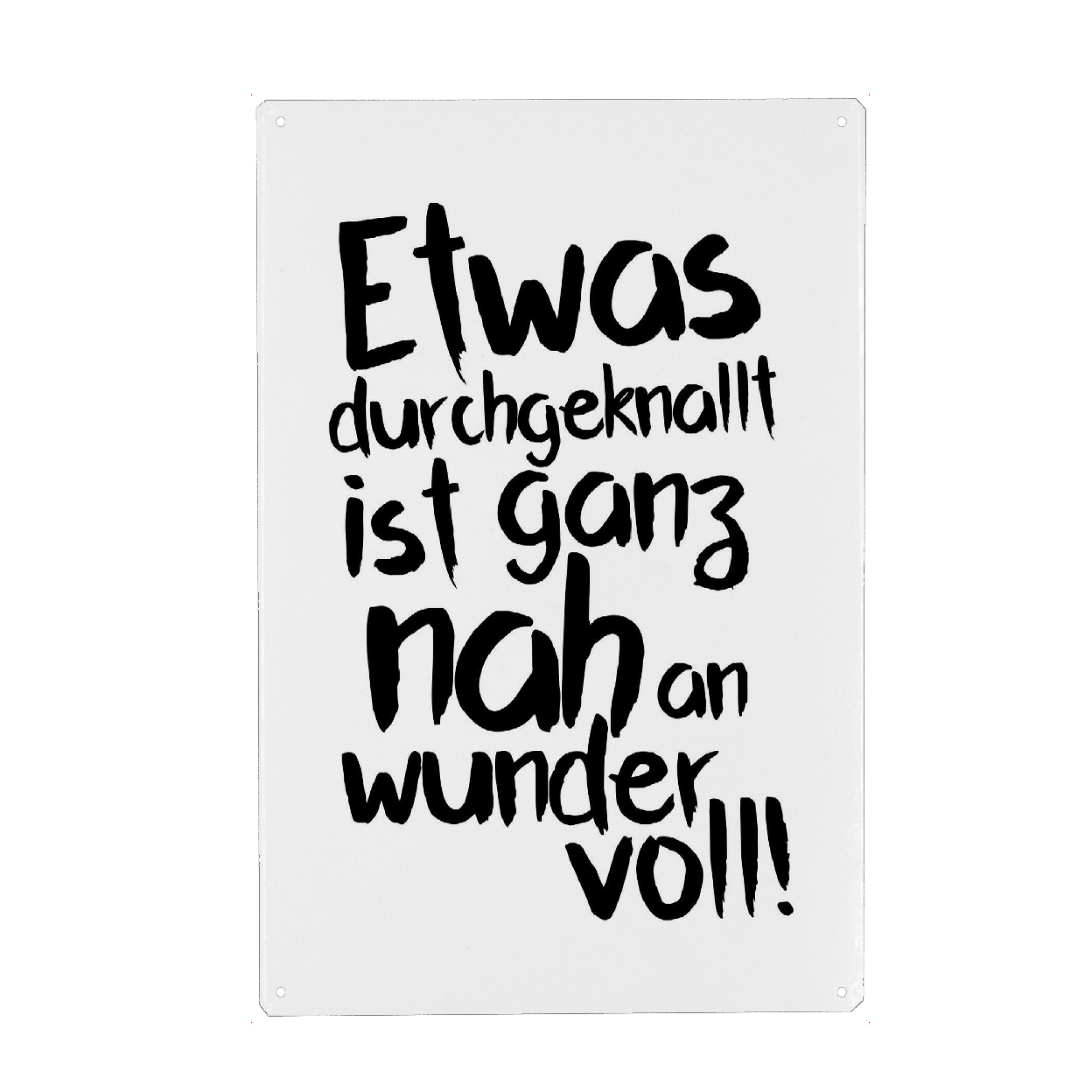 Holzbild "Durchgeknallt_black" artboxONE - Typografie,Menschen,Schwarzweiß,Lustig