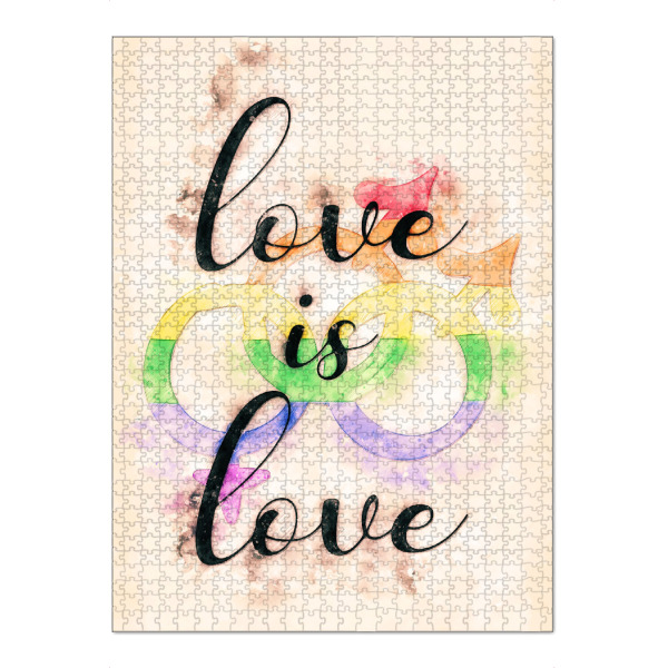 Puzzle Ravensburger "Liebe ist Liebe - Mann" artboxONE - Liebe - Homosexuell,Schwul,Lesbisch,Bisexuell,Egal,Coming out,Liebe,Love,Typo,Typografie