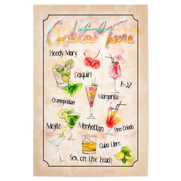 Poster 30x20 cm "Zeit für Cocktails" artboxONE - Essen & Trinken / Alkohol