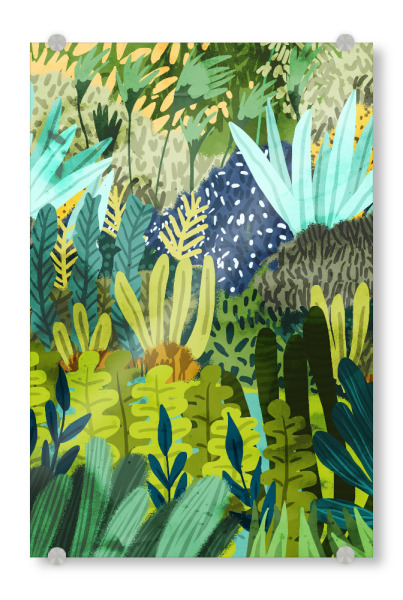 Acrylglasbild "Wild Jungle Painting, Forest Dark" artboxONE - Natur