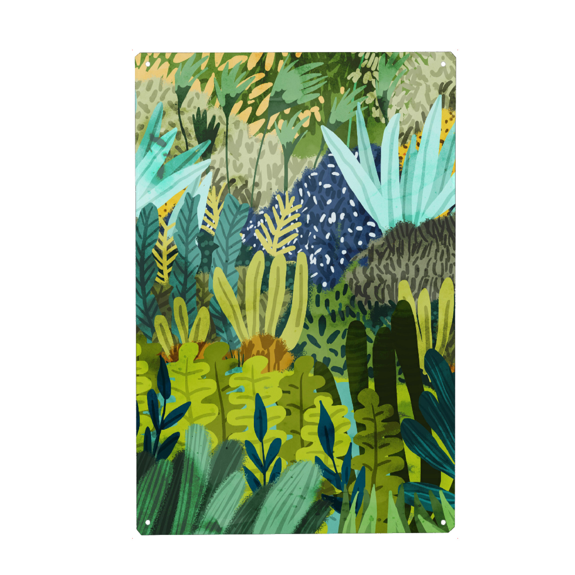 Metall Poster "Wild Jungle Painting, Forest Dark" artboxONE - Natur