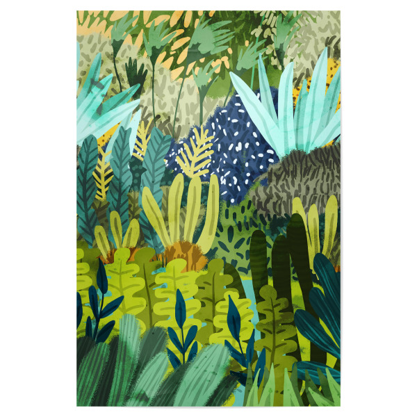 Poster 30x20 cm "Wild Jungle Painting, Forest Dark" artboxONE - Natur