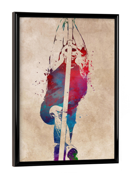 Poster mit schwarzem Rahmen "Pole vault sport art" artboxONE - Sport