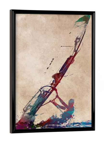 Poster mit schwarzem Rahmen "Wind Surfing" artboxONE - Sport,Sport / Sommerspiele