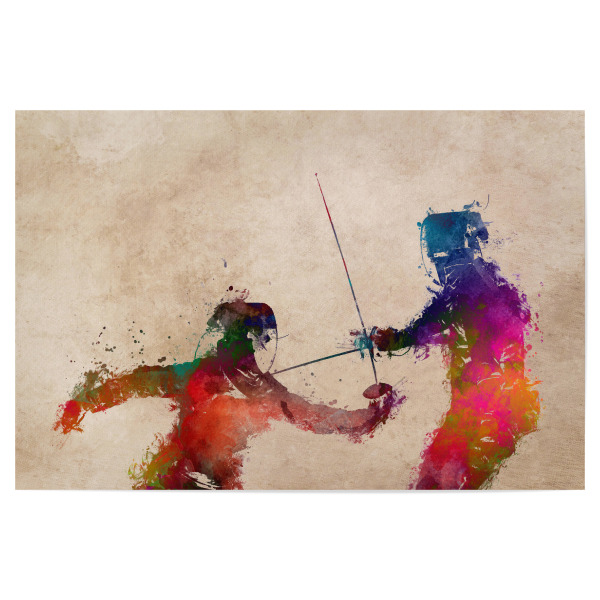 Poster 30x20 cm "Fencing sport art" artboxONE - Sport - Fencing,Player,Sport,Fencing sport,Active,Sports,Team,Training,Fechten,Olympic