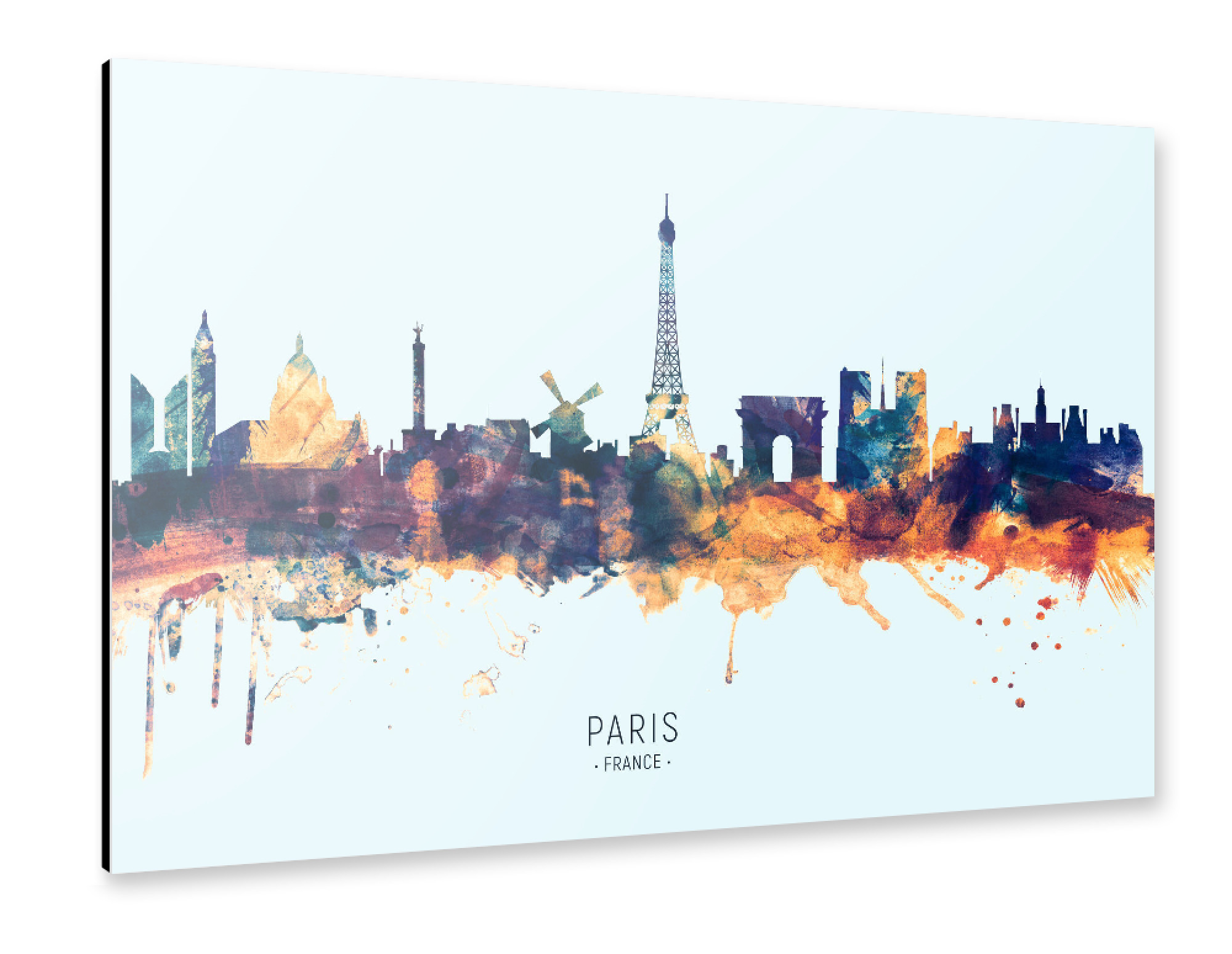 Alu-Dibond "Paris France Skyline BlueOrange" 75x50 cm artboxONE