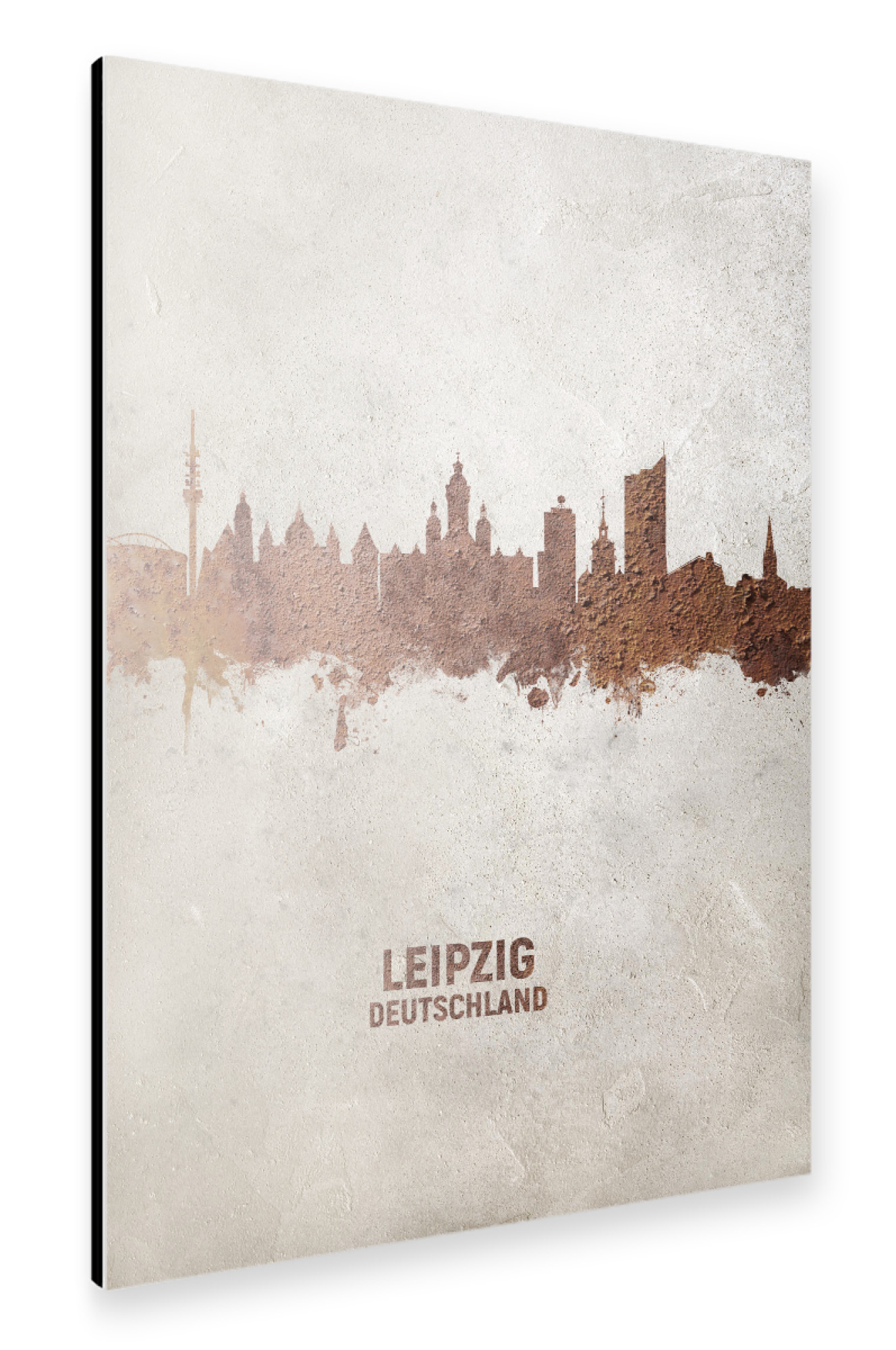 Alu-Dibond "Leipzig Germany Skyline Rust" 30x20 cm artboxONE