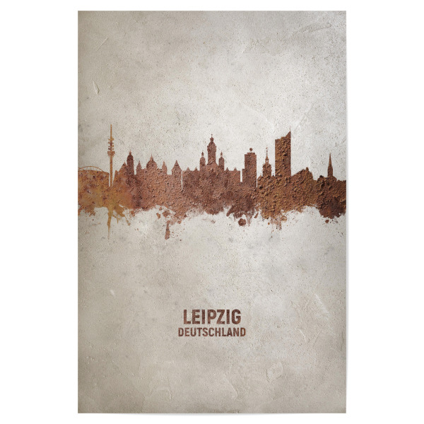 Poster 30x20 cm "Leipzig Germany Skyline Rust" artboxONE - Städte
