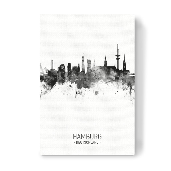 Leinwandbild "Hamburg Germany Skyline BW" artboxONE - Städte,Städte / Hamburg,Schwarzweiß