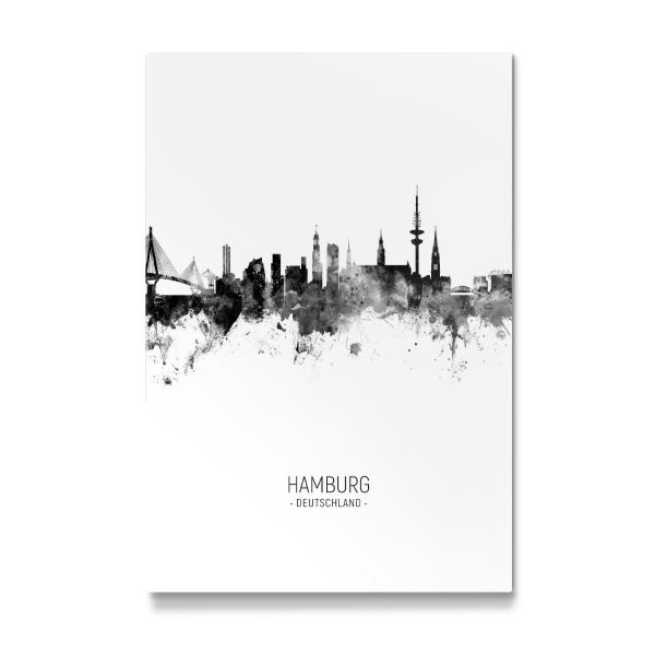 Galerie-Print "Hamburg Germany Skyline BW" 30x20 cm artboxONE