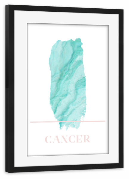 Poster mit Rahmen schwarz "Agate Zodiac Sign - Cancer" artboxONE - Abstrakt