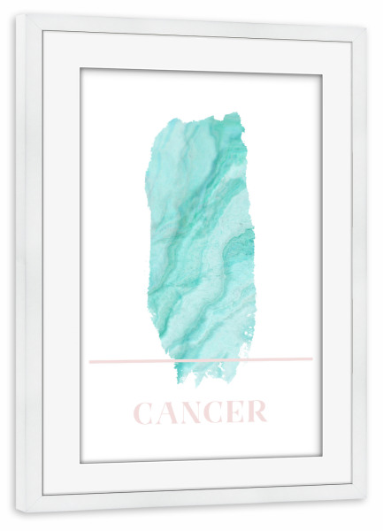 Poster mit Rahmen weiß "Agate Zodiac Sign - Cancer" artboxONE - Abstrakt