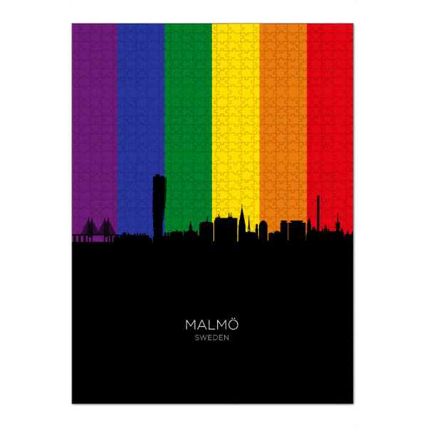 Puzzle Ravensburger "Malmö Sweden Skyline Pride" artboxONE - Städte
