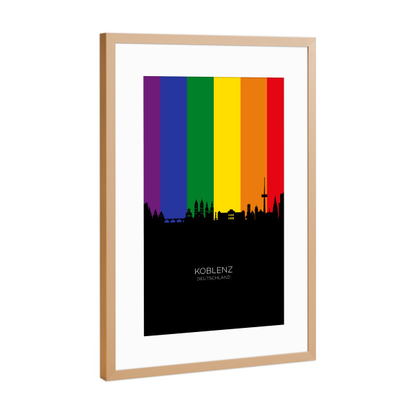 Poster mit Rahmen Kupfer "Koblenz Germany Skyline Pride" artboxONE - Städte