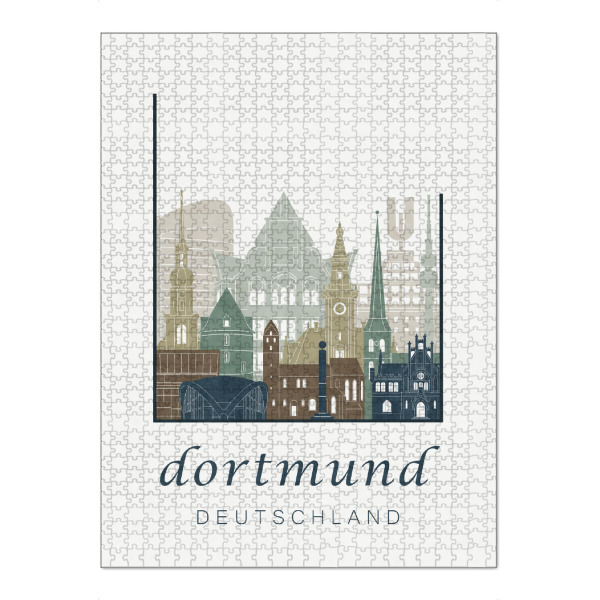 Puzzle Ravensburger "Dortmund skyline light blue" artboxONE - Städte,Architektur