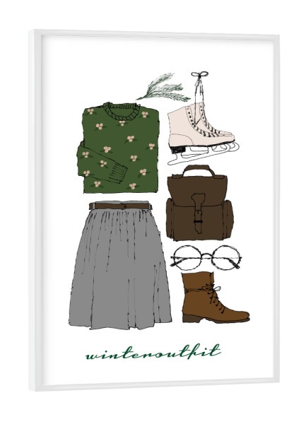 Poster mit weißem Rahmen "Your winteroutfit" artboxONE - Typografie,Fashion
