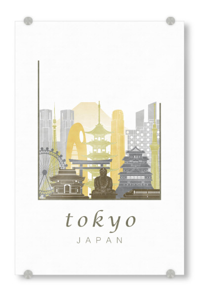 Acrylglasbild "Tokyo skyline desert" artboxONE - Architektur,Städte / Tokio