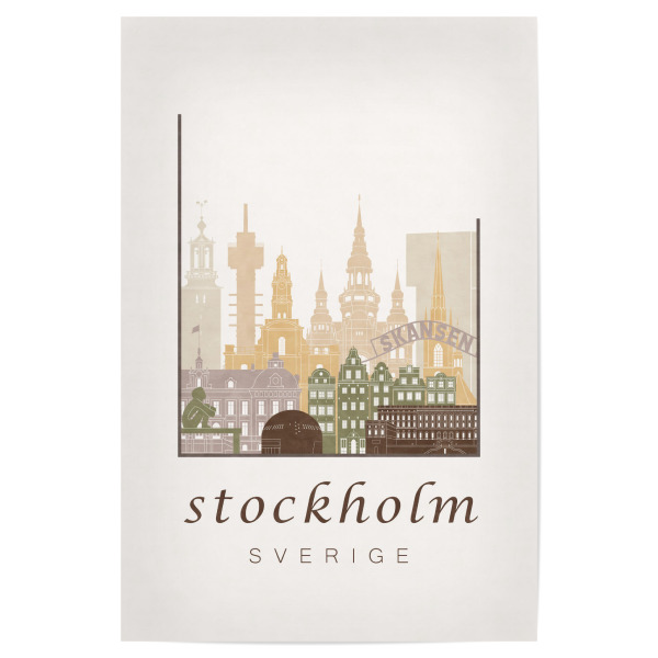 Poster 30x20 cm "Stockholm skyline rustic" artboxONE - Architektur,Städte / Stockholm