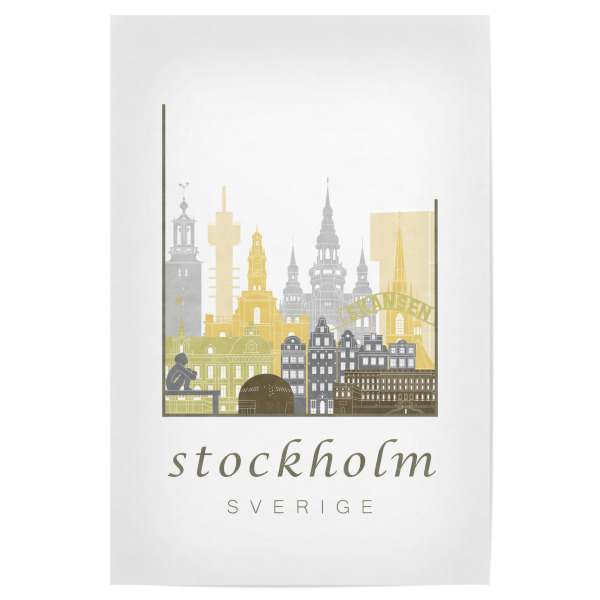 Poster "Stockholm skyline desert" artboxONE - Städte,Architektur,Städte / Stockholm