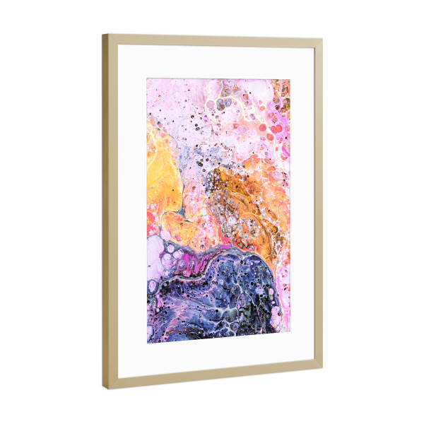 Poster mit Rahmen Gold "Resist" artboxONE - Abstrakt