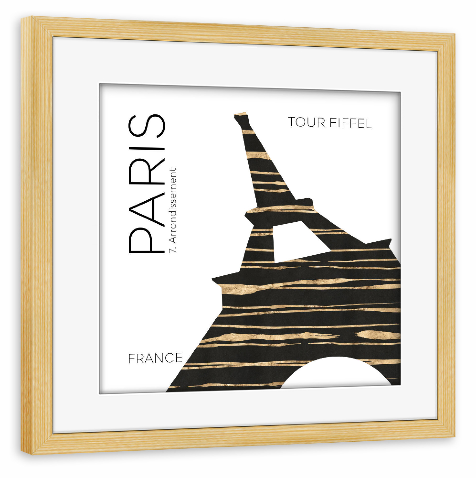 Poster mit Rahmen kiefer "Urban Art PARIS Eiffelturm" artboxONE - Städte,Städte / Paris