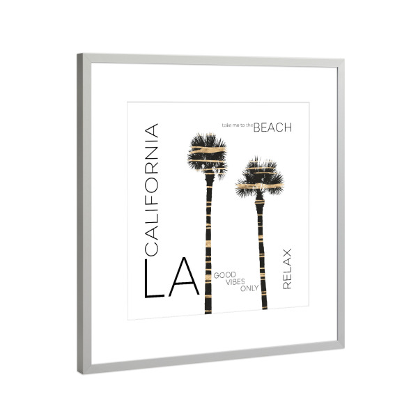 Poster mit Rahmen Silber "Urban Art LA Palmen" artboxONE - Städte,Städte / Los Angeles