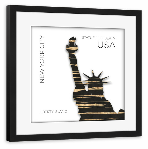 Poster mit Rahmen schwarz "Urban Art NYC Freiheitsstatue" artboxONE - Städte,Städte / New York