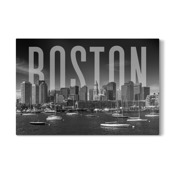 Galerie-Print "BOSTON Skyline Typografie" 30x20 cm artboxONE