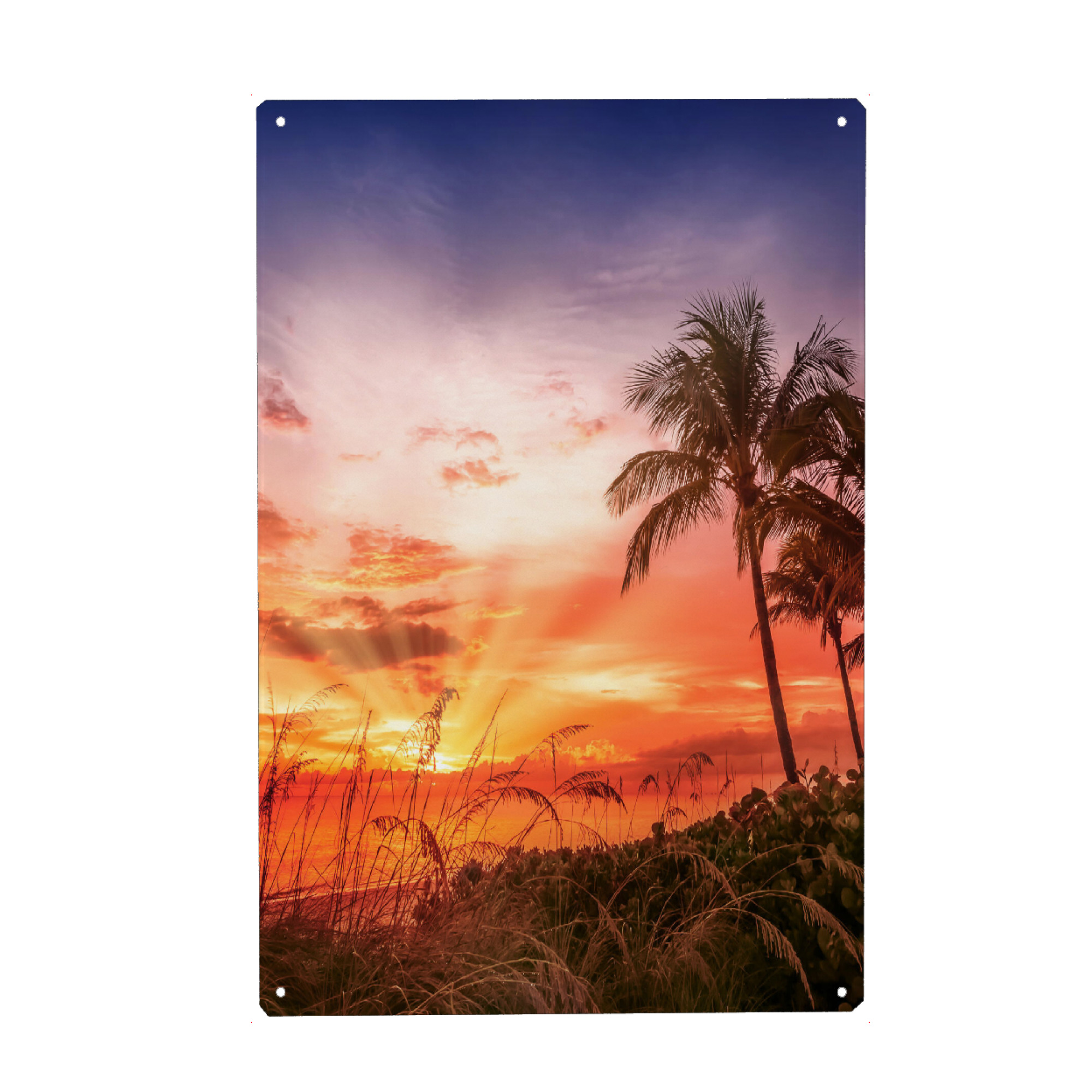 Metall Poster "BONITA BEACH Sonnenuntergang" artboxONE - Natur,Reise / Strand und Meer
