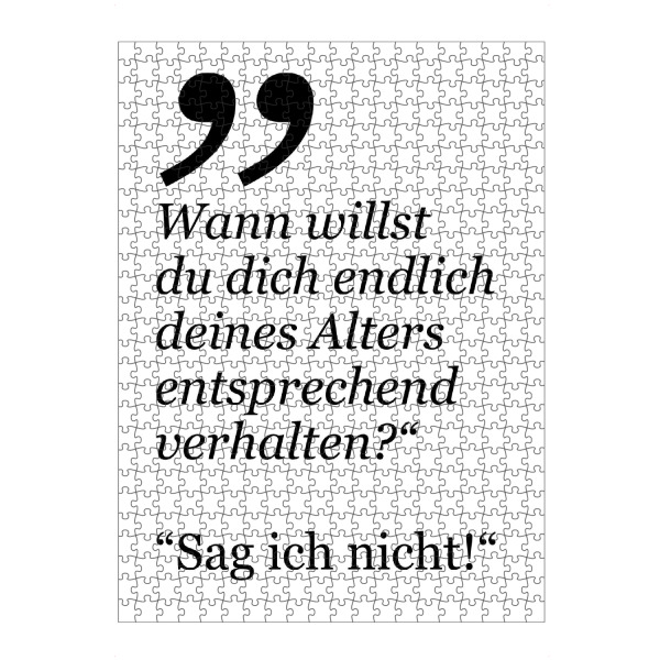 Puzzle Ravensburger "Sag ich nicht" artboxONE - Typografie,Für Kinder,Schwarzweiß,Lustig