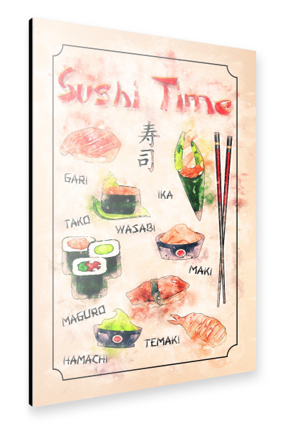 Alu-Dibond "Zeit für Sushi" 30x20 cm artboxONE