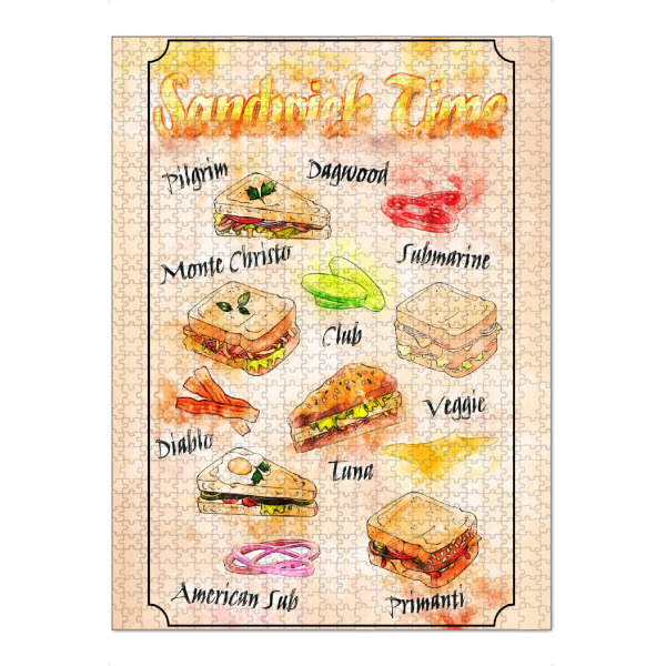 Puzzle Ravensburger "Zeit für Sandwich" artboxONE - Essen & Trinken
