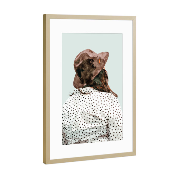 Poster mit Rahmen Gold "The Wait" artboxONE - Menschen