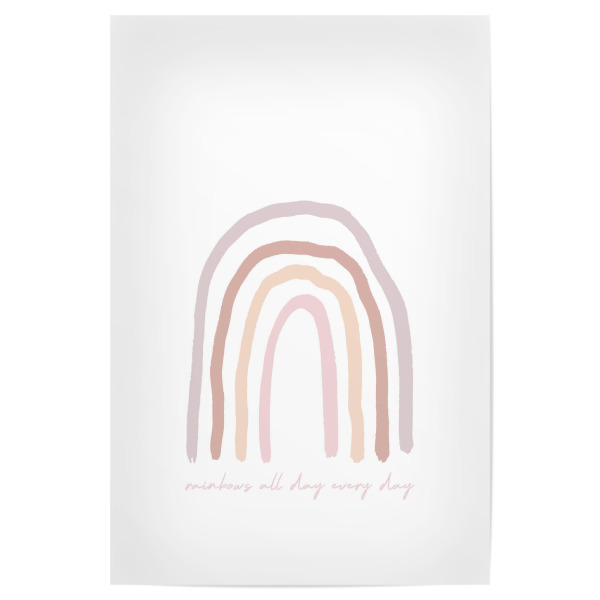 Poster 30x20 cm "Rainbows all day every day" artboxONE - Für Kinder,Abstrakt - Regenbogen,Pastell,Kinderzimmer,Minimal,Rainbow,Kinds,Children