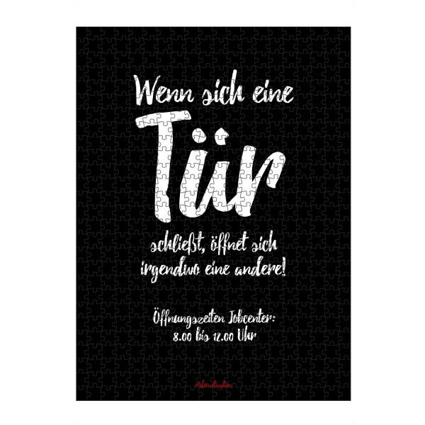 Puzzle Ravensburger "Wenn sich eine Tür schließt" artboxONE - Typografie,Schwarzweiß,Lehrersprüche,Lustig