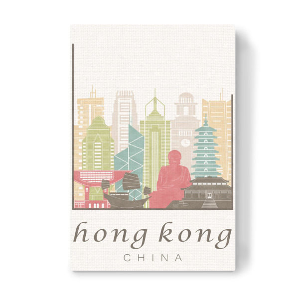 Leinwandbild "Hong Kong skyline pastel" artboxONE - Städte,Architektur