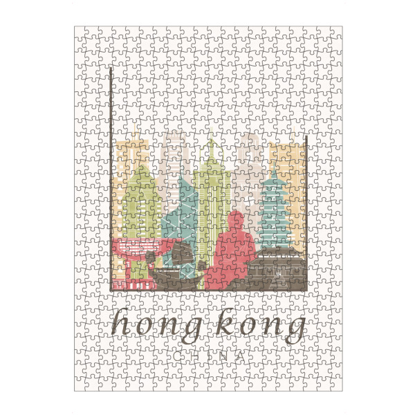 artboxONE Puzzle "Hong Kong skyline pastel" artboxONE - Städte,Architektur