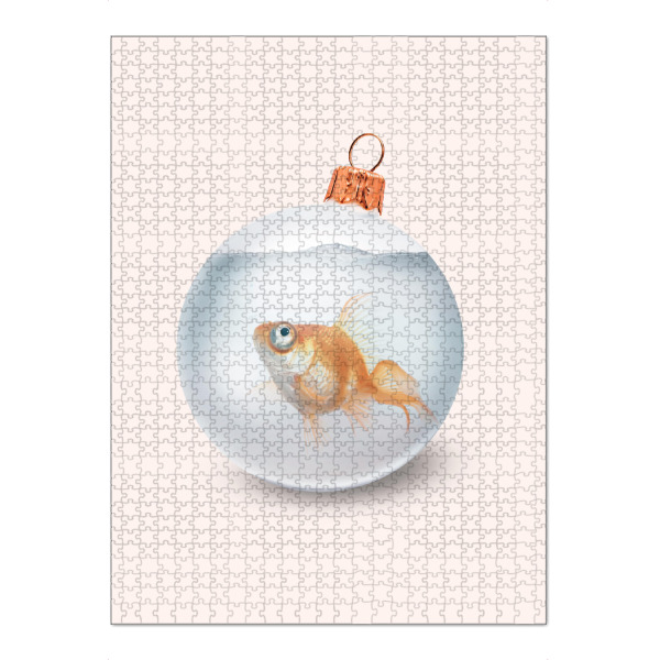 Puzzle Ravensburger "CHRISTMAS GOLDFISH" artboxONE - Für Kinder,Tiere,Weihnachten,Lustig