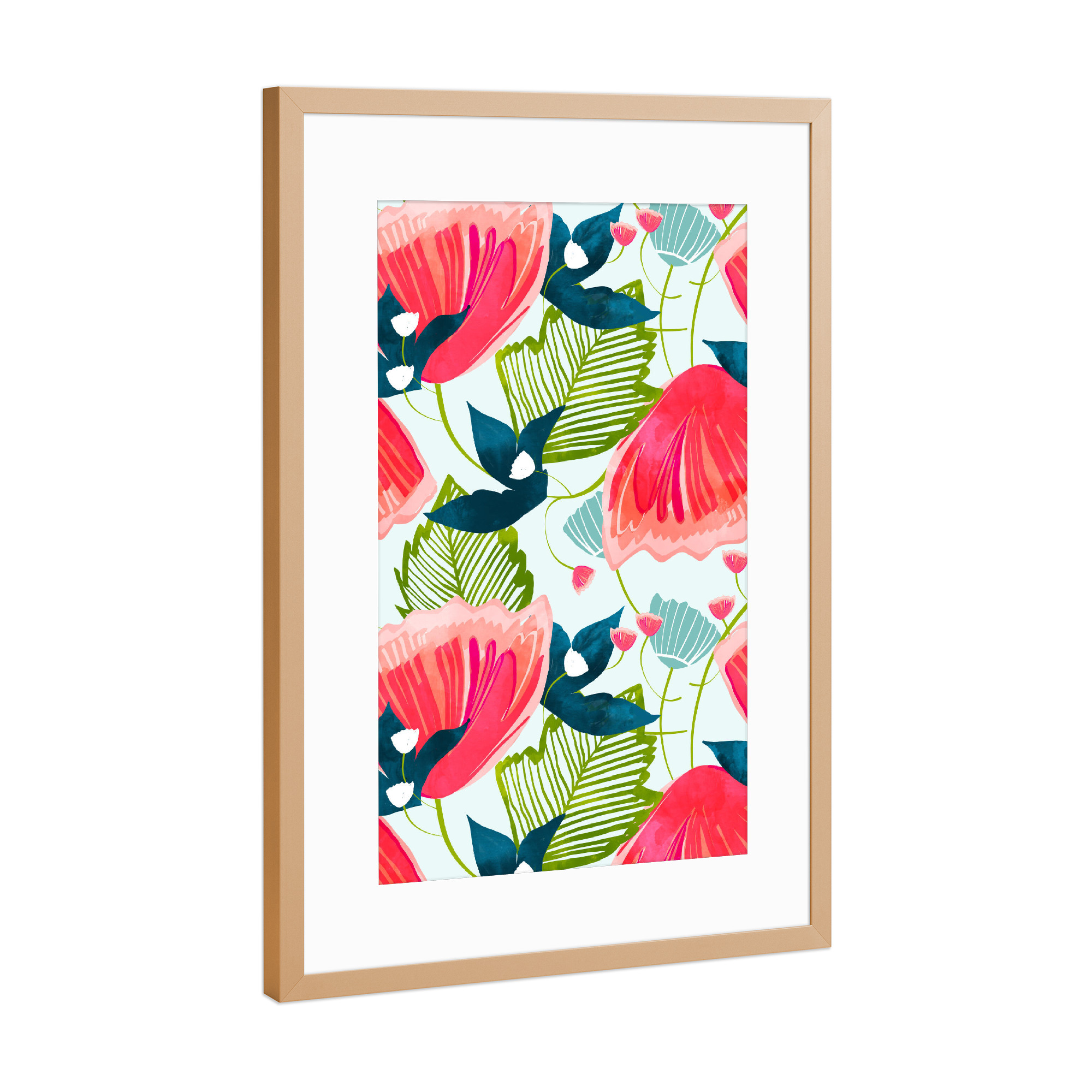 Poster mit Rahmen Kupfer "Botanica-II" artboxONE - Floral